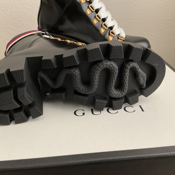Gucci combat boots/ leather, black color - Picture 3 of 14